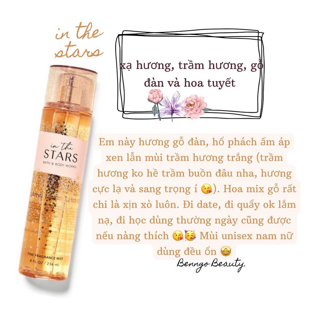 IN THE STARS - BỘ XỊT THƠM DƯỠNG THỂ BATH AND BODY WORKS