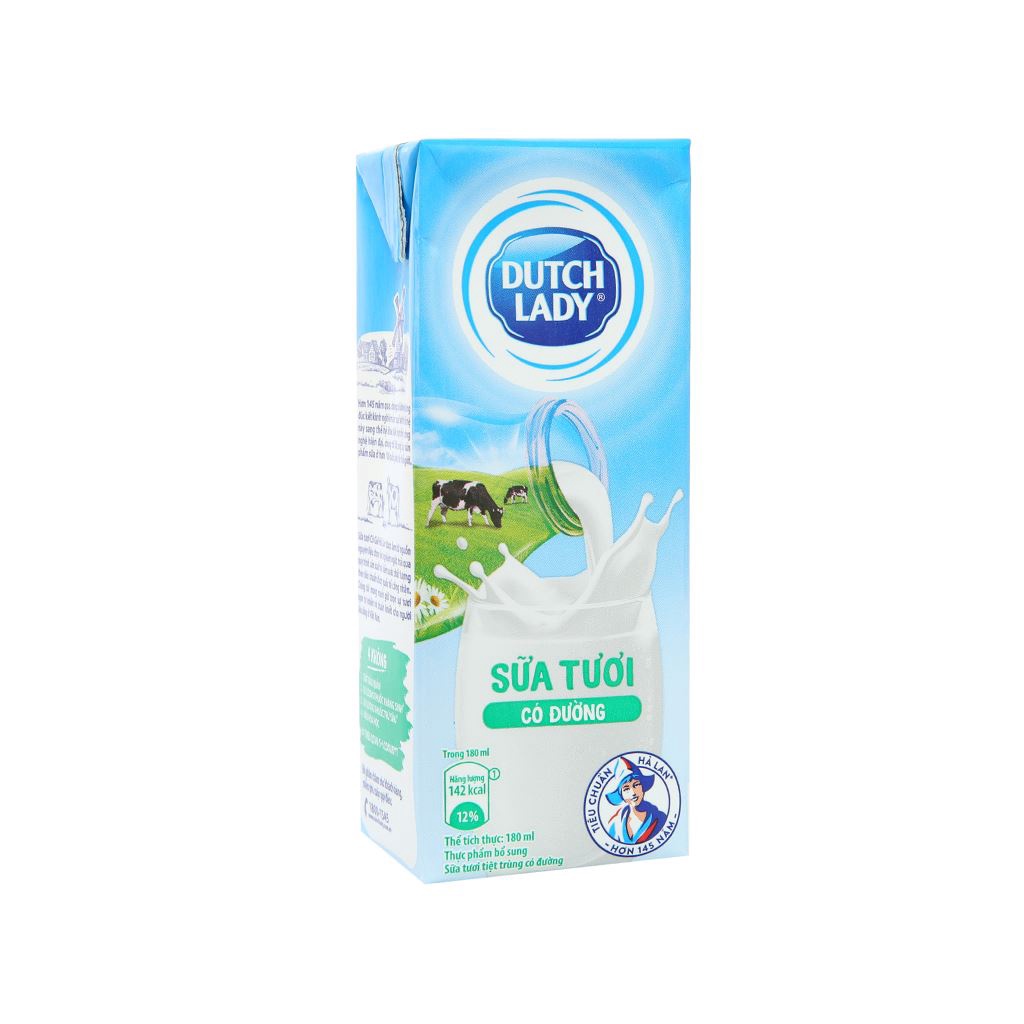 Lốc 4 hộp sữa tiệt trùng Dutch Lady 180ml