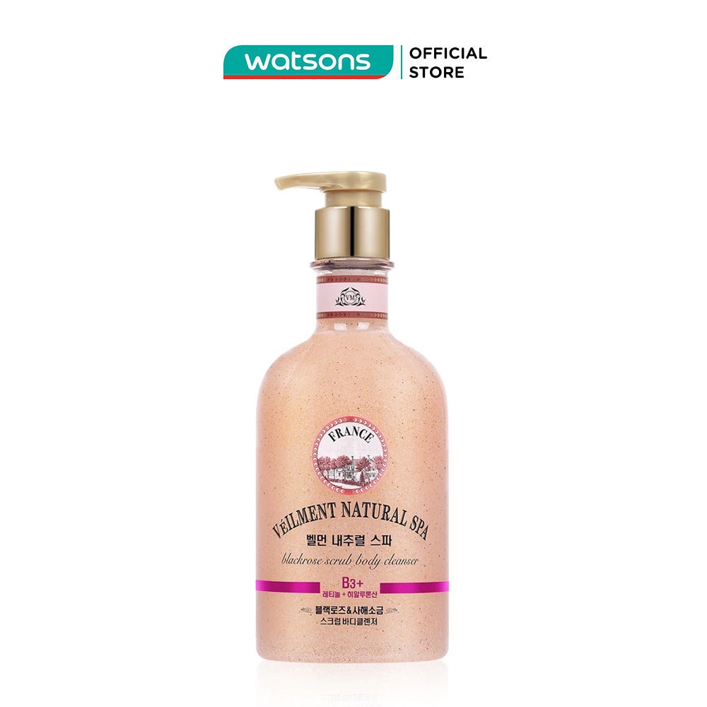 Sữa Tắm Hạt Veilment On The Body Dưỡng Ẩm Và Làm Sáng Da Hương Blackrose 600g