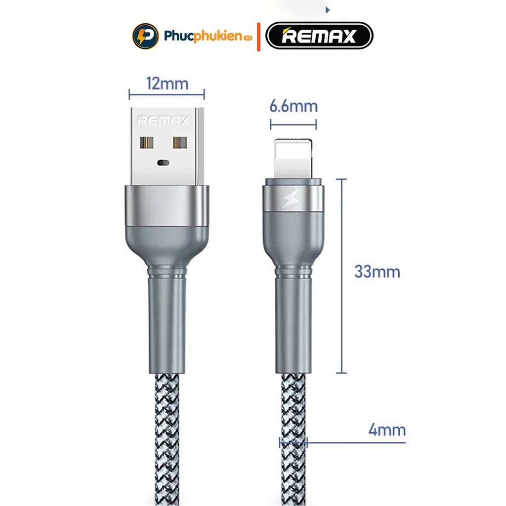 Dây sạc chính hãng Remax 124i sạc nhanh 12w cho 13 pro max trở xuống - Phúc Phụ Kiện Thái Nguyên Bảo hành 12 tháng 1 đổi