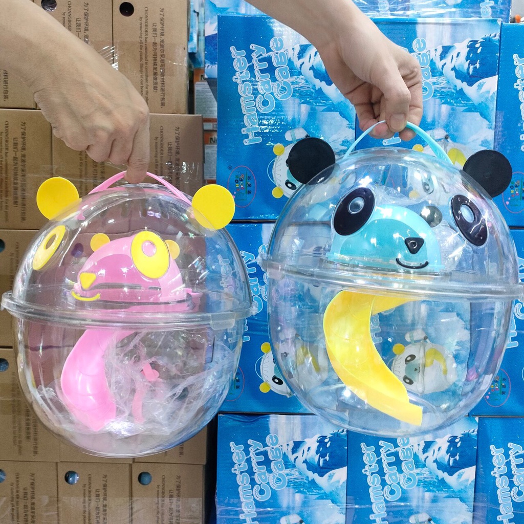 Lồng xách du lịch đi chơi gấu panda cho Hamster