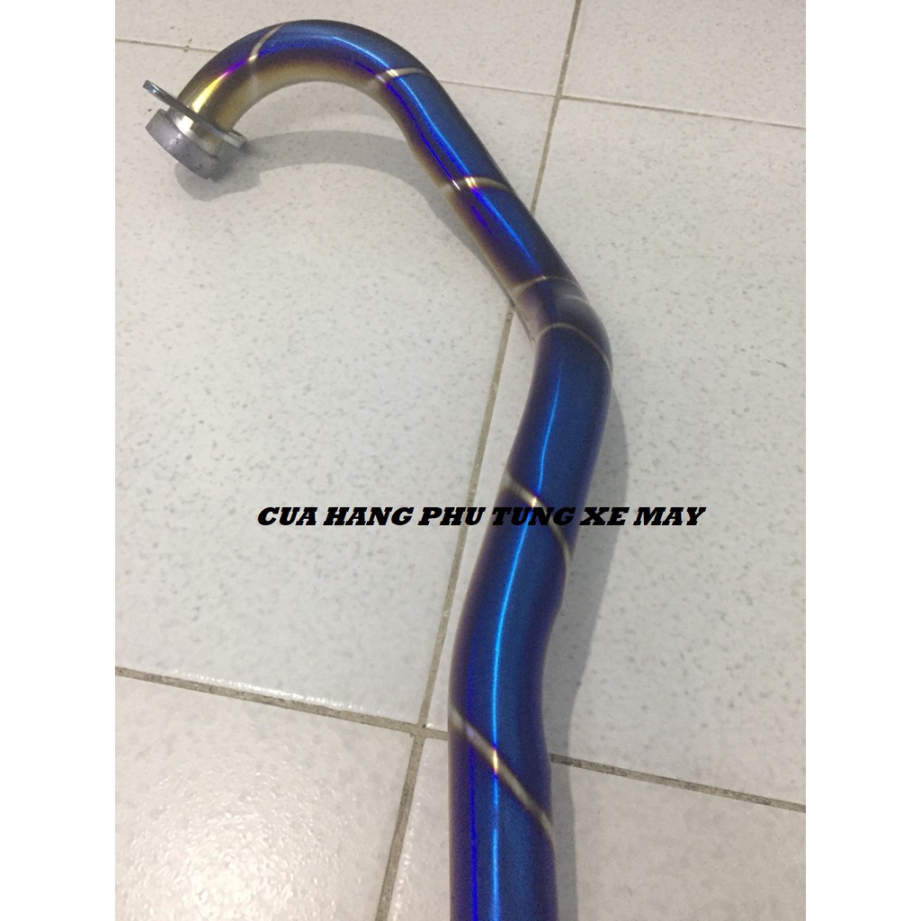 Cổ pô titan gắn xe Ex135, Ex150, Winner 150, Winner X, Raider Fi, Satria gắn lon pô độ họng 51mm