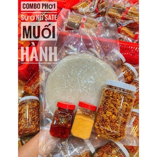 Combo set bánh phơi sương 500g+50g muối nhuyễn + 100 hành phi + ớt rim