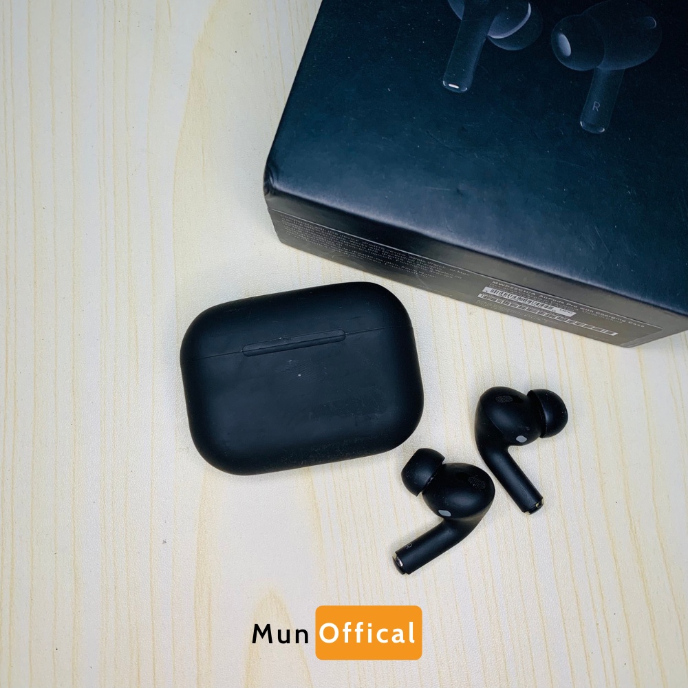Tai Nghe Bluetooth TWS PRO Đen Nhám Chống Ồn Sạc Không Dây  Định Vị Đổi Tên Tháo Tai Dừng Nhạc