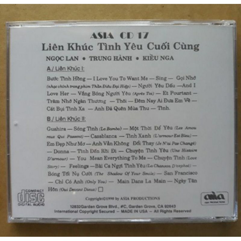 Bộ 3 cd liên khúc tình yêu Mitsu phono