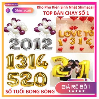 Bong Bóng Số Tuổi Trang Trí Sinh Nhật Cho Bé Số To 36inch 75cm