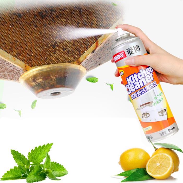 Bình xịt vệ sinh bếp bọt tuyết đa năng Kitchen Clear 500ml - Chai Vàng sịt là sạch - hết Han Rỉ