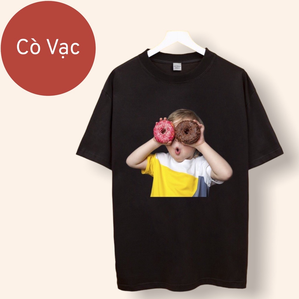 Áo ADLV Phông Tay Lỡ Em Bé Cầm Bánh Form Rộng Thời Trang Hot trend