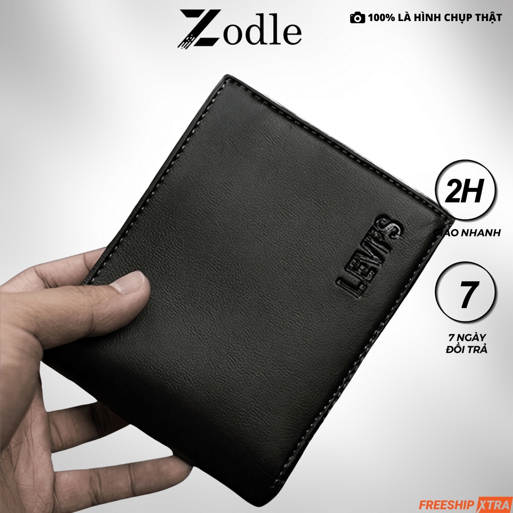 Bóp Ví Da Nam dáng ngang nhiều ngăn cao cấp giá rẻ có khoá kéo siêu bền đẹp thời trang Zodle VN01