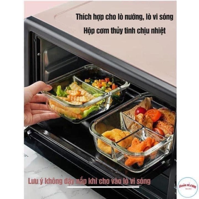 Thố thủy tinh 2 ngăn 1000ml chịu nhiệt