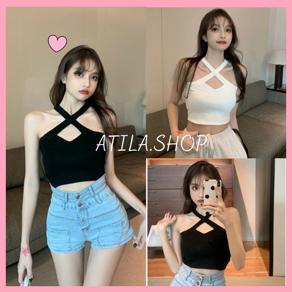 Áo hai dây nữ croptop dáng ôm body phong cách quyến rũ dành cho nữ ATILA.SHOP