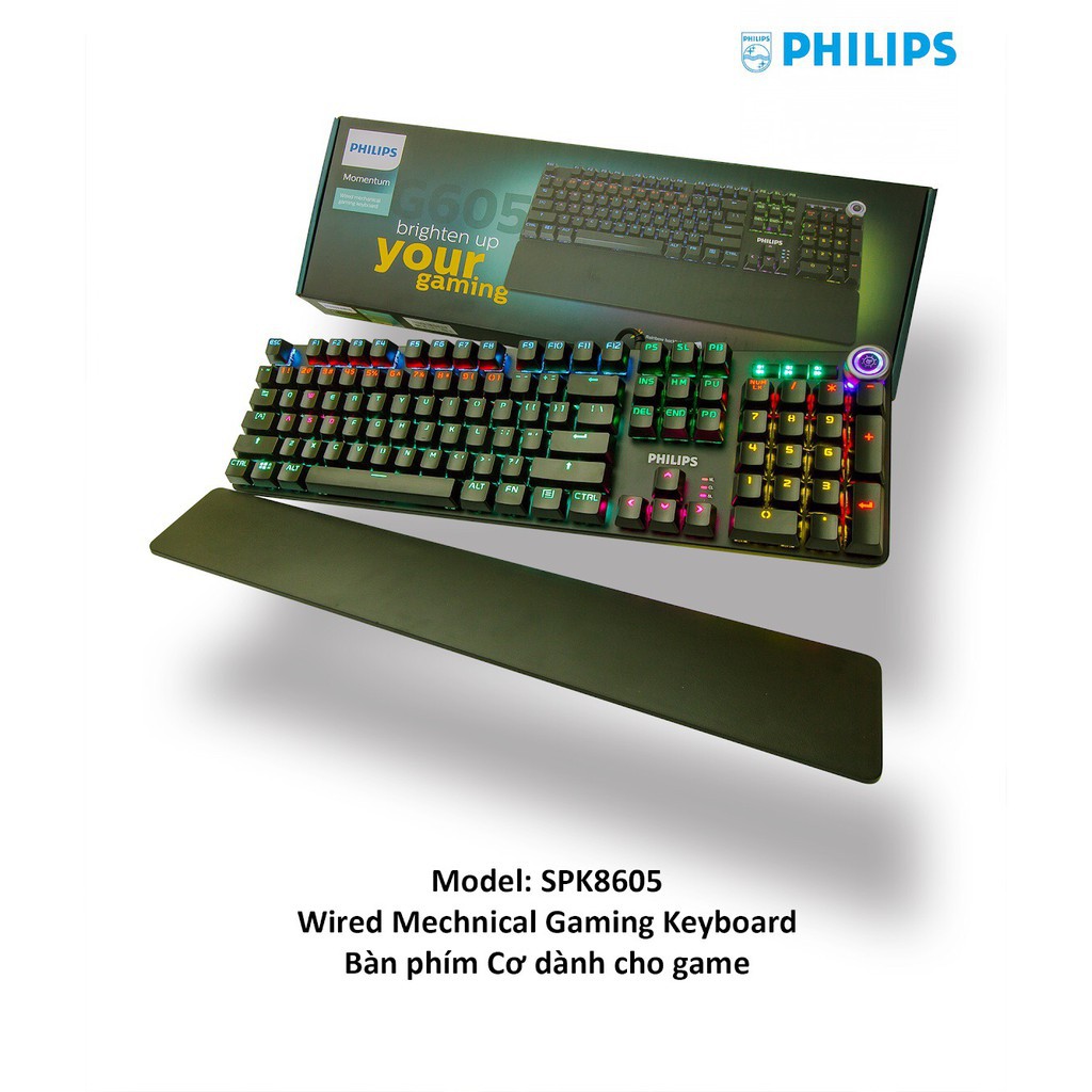 PHILIPS SPK8605 Bàn Phím Cơ Chuyên Gaming Có Dây (Đen)