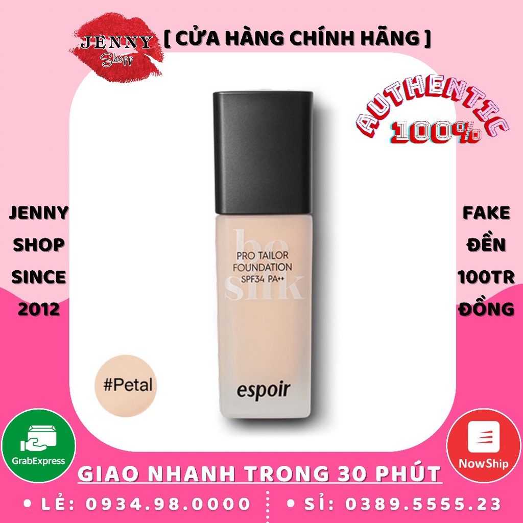 Kem Nền Espoir Pro Tailor Foundation Be Silk Spf34 Pa++ 30ml