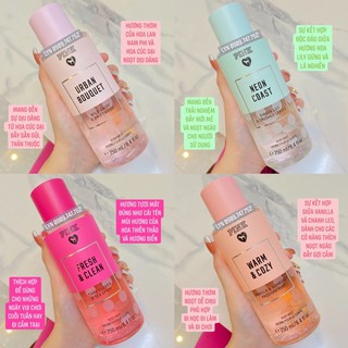 [MẪU MỚI CÓ NHŨ 250ml] Nước Hoa Nữ Xịt Thơm Toàn Thân Victoria’s Secret Pink Beach Flower VS VIC body Mist Kim Tuyến