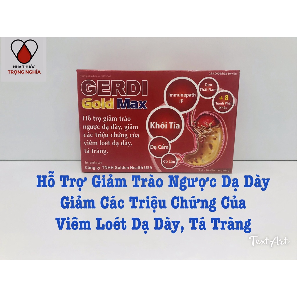 Gerdi Gold Max - Hỗ trợ giảm viêm loét dạ dày, tá tràng, rối loạn tiêu hóa.