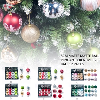 Set 12 Trái Châu 8cm Trang Trí Cây Thông Noel