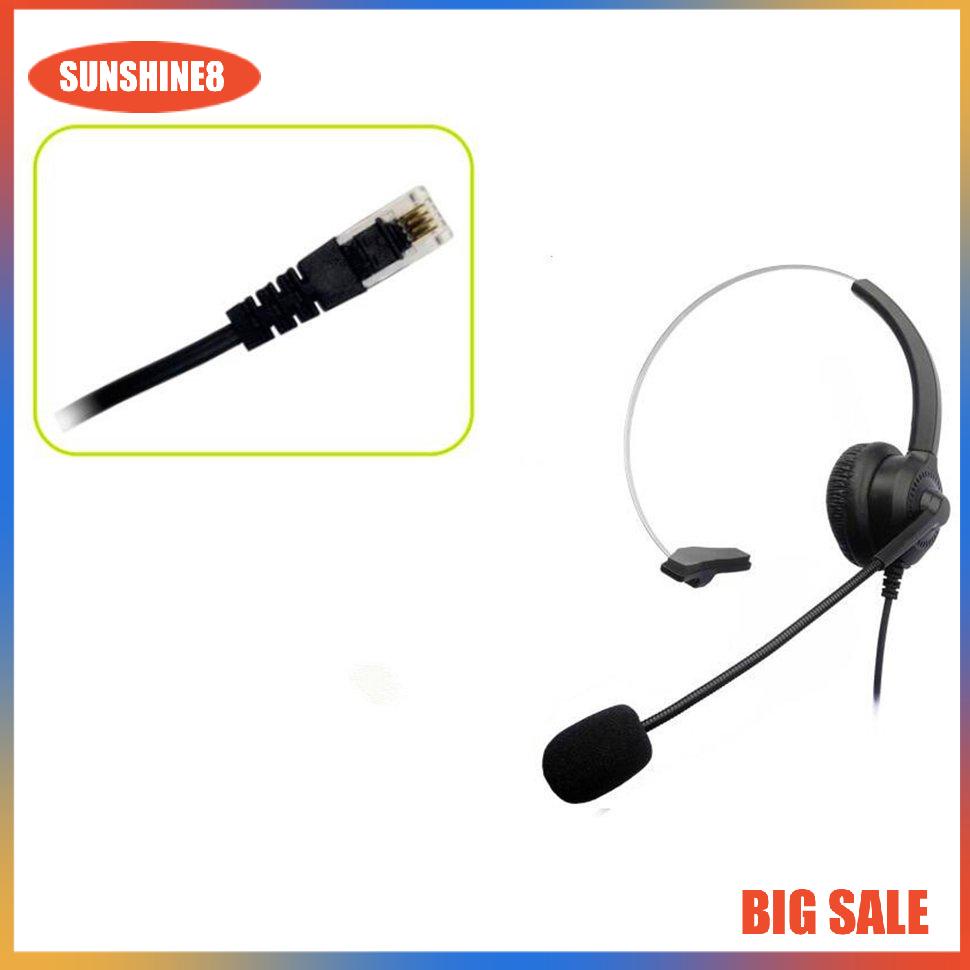 【SUN】Crystal Headphone Call Centre Noise Headset With Microphone Headset Call