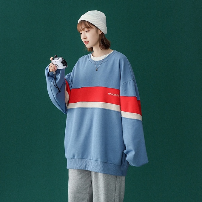 Áo sweater IFNICEFUTURE dáng rộng cỡ lớn phong cách mùa xuân cho nam nữ