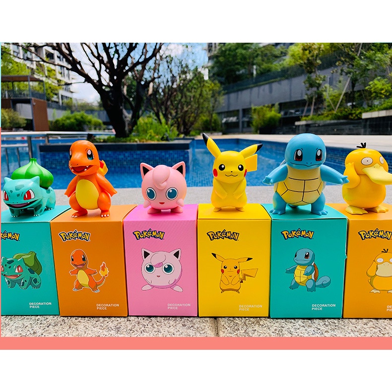 Mô hình Pokemon xịn sò - hàng nội địa Trung Pikachu-Psyduck-Charmander-Squirtle-Bulbasaur-Jigglypuff-Slowpoke