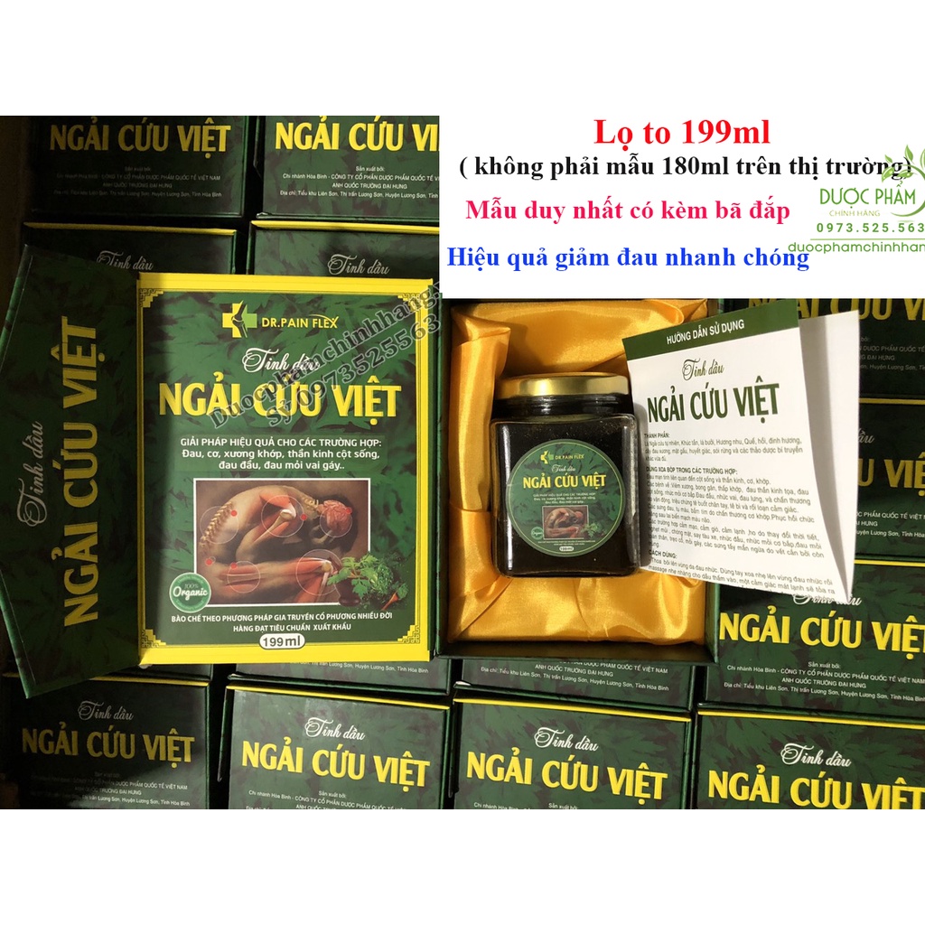 Tinh dầu ngải cứu 199ml, dầu ngải cứu giảm  đau cơ xương khớp có bã đắp đi kèm HIỆU QUẢ NHANH