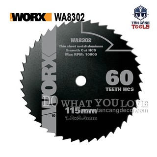 Lưỡi Cắt PVC, Kim Loại Mỏng 115mm x T60 Worx WA8302