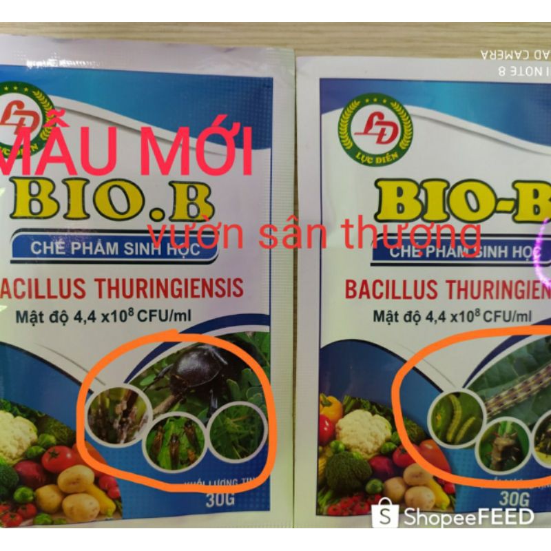 [ Hàng sẵn] Chế phẩm vi sinh phòng trừ sâu Bacillus Thuringiencis (1 gói), nhện đỏ, bọ trĩ, sùng đất sinh học BIO-B