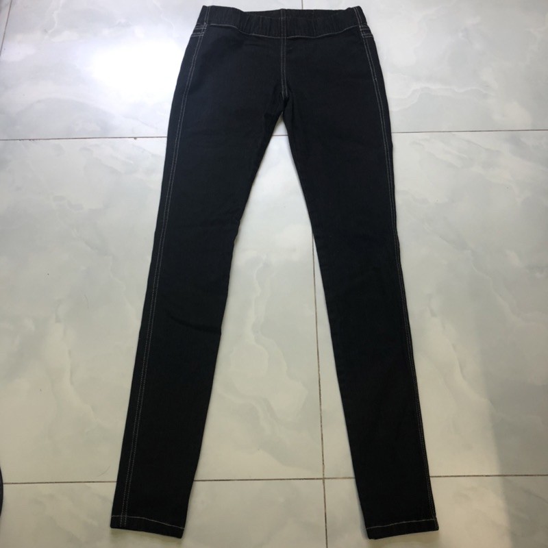 Quần Jeans Bé Gái Vanity Cắt Nhãn Đen Lưng Thun Viền Chỉ - Size 70 - 18