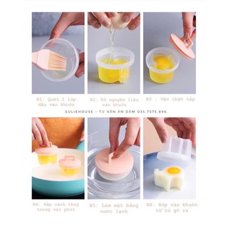Set 4 khuôn hấp bánh, hấp trứng cho bé