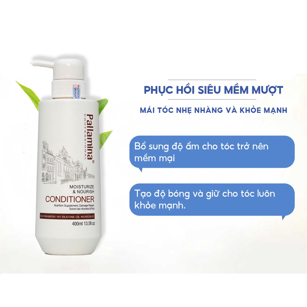 Dầu xả siêu phục hồi PALLAMINA MOISTURIZE &amp; NOURISH CONDITIONER 400ml dưỡng tóc mềm mượt