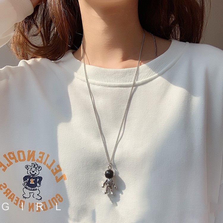 𝑭𝑹𝑬𝑬𝑺𝑯𝑰𝑷  Dây chuyền kim loại phong cách Hip Hop kiểu phi hành gia sành điệu độc đáo dành cho cả nam và nữ P10