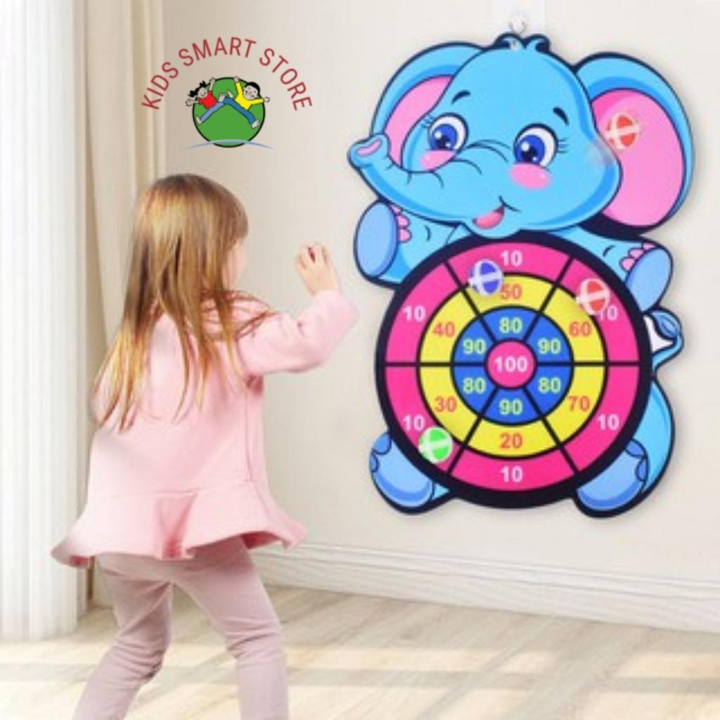 Bảng Phi Tiêu Bóng Dính, Bảng Ném Bóng Gai Tính Điểm Hình Con Vật Dễ Thương Tặng Kèm 3 Trái Bóng Cho Bé