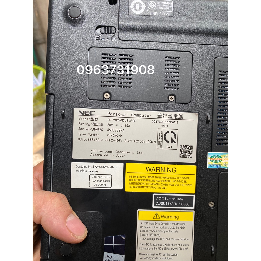 Adapter Sạc Laptop NEC Versapro VK22,VG26 20V 3.25A bản gốc Nec cung cấp