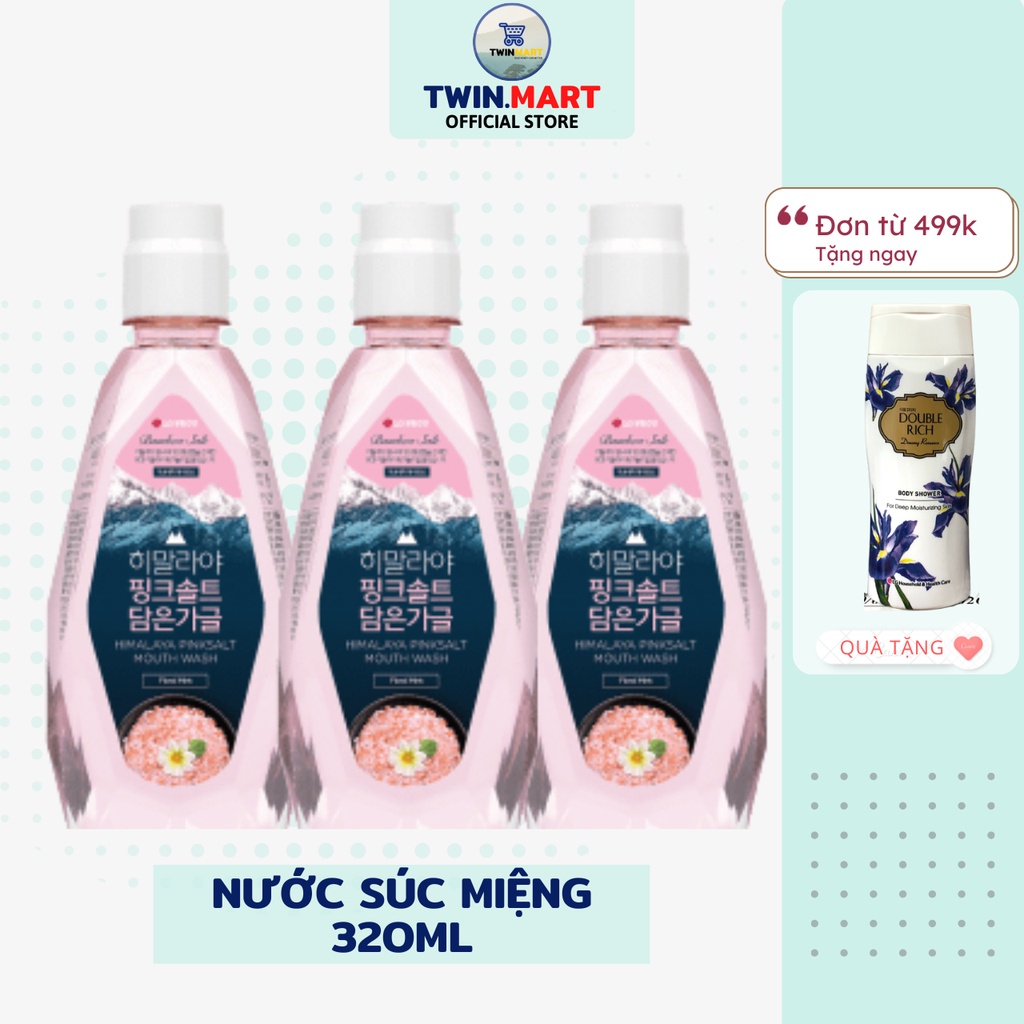 Nước súc miệng Bamboo Himalaya Pink Salt Floral Mint Hương Hoa Bạc Hà 320ml - Hàn quốc