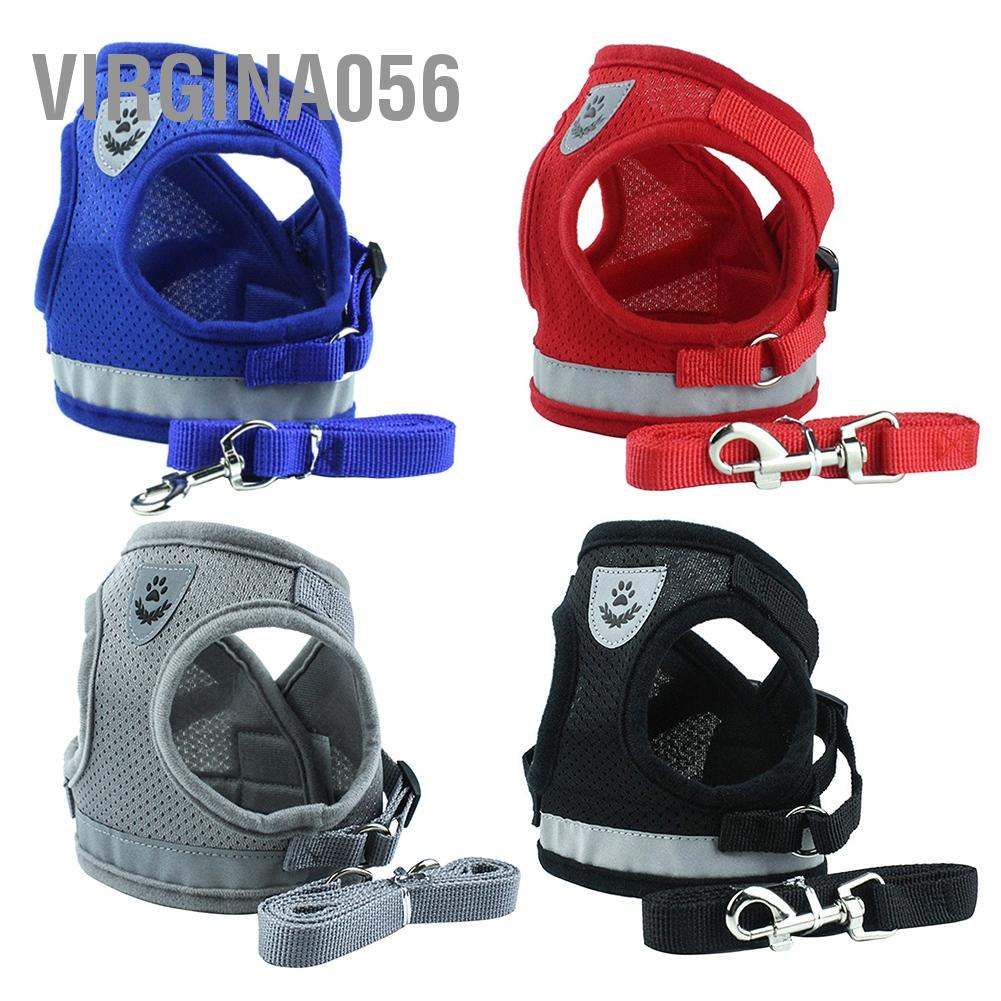 Virgina056 Chó cưng có thể điều chỉnh Dây xích bền an toàn Vest Ngực đeo cổ bằng vải