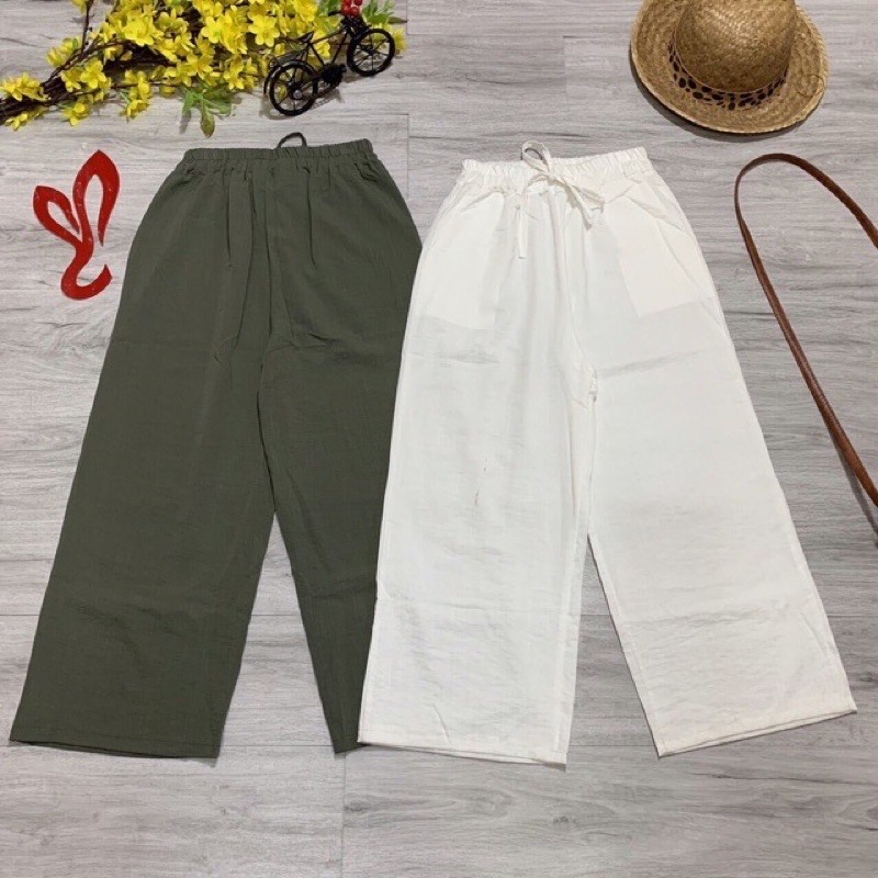 Quần ống suông lưng thun 9 tấc