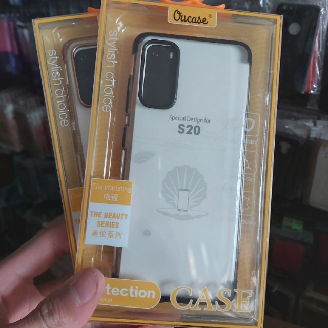 SAMSUNG S20 ỐP TRONG SUỐT VIỀN XI MÀU CHỐNG SỐC CHÍNH HÃNG OU CASE