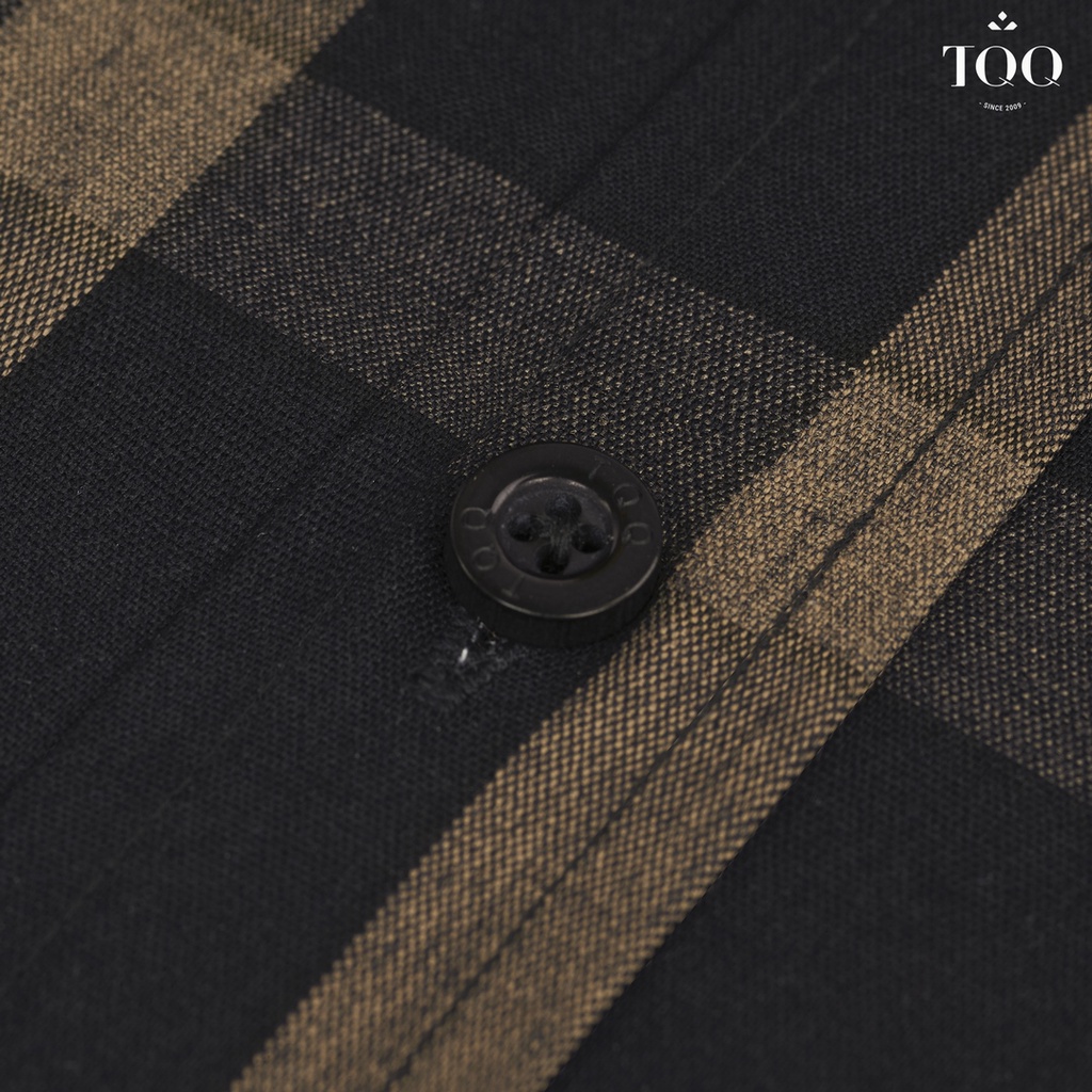 Áo sơ mi nam cao cấp ngắn tay TQQ dáng Slim fit công sở ôm nhẹ K455CSC phối kẻ lịch thiệp và hiện đại