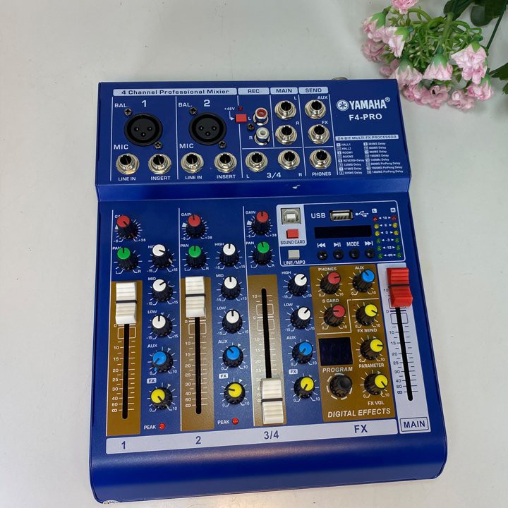 Bộ trộn âm thanh Mixer YAMAHA F4 Pro có Bluetooth và vang số chuyên nghiệp