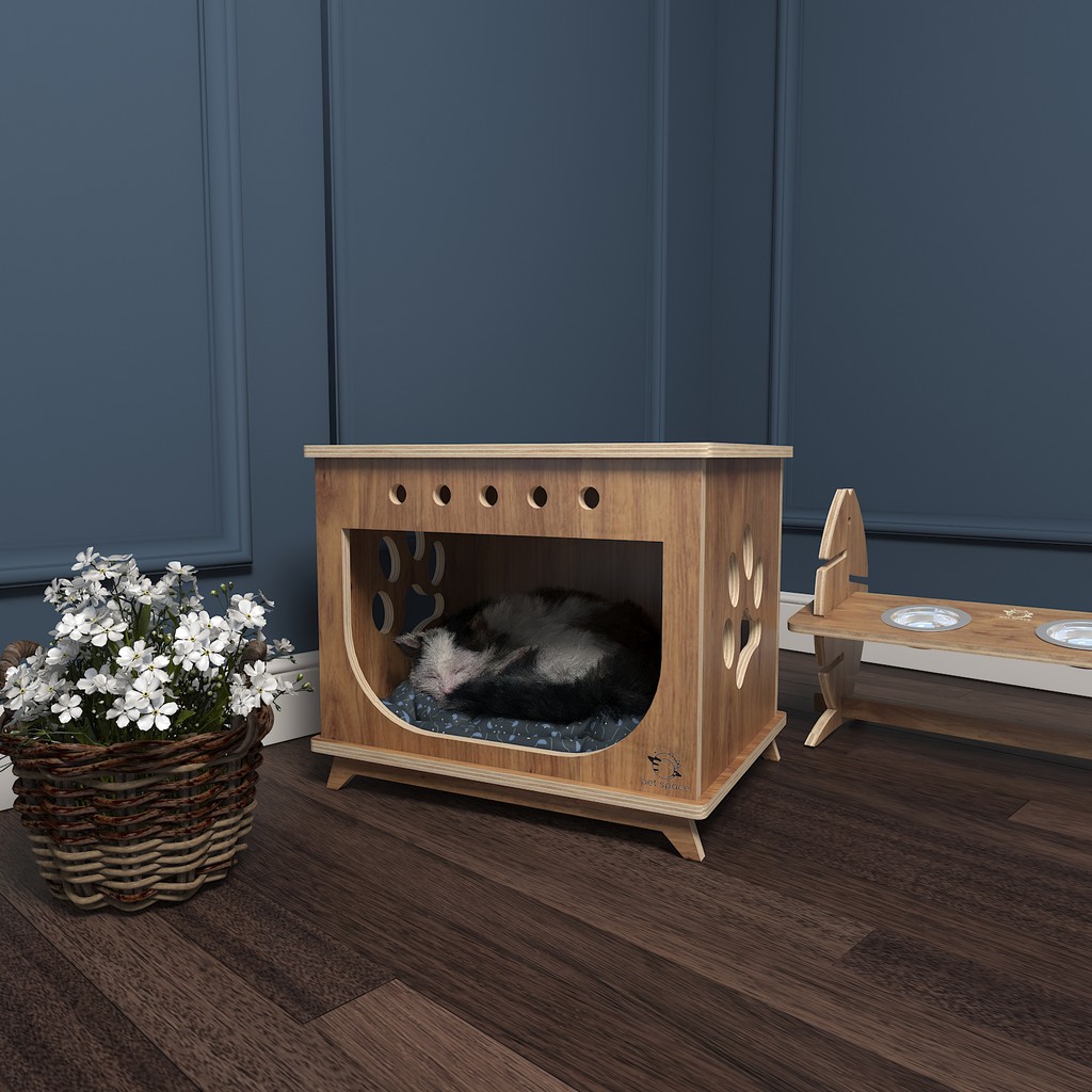 NHÀ GỖ CHO CHÓ MÈO PETSPACE.VN PP25