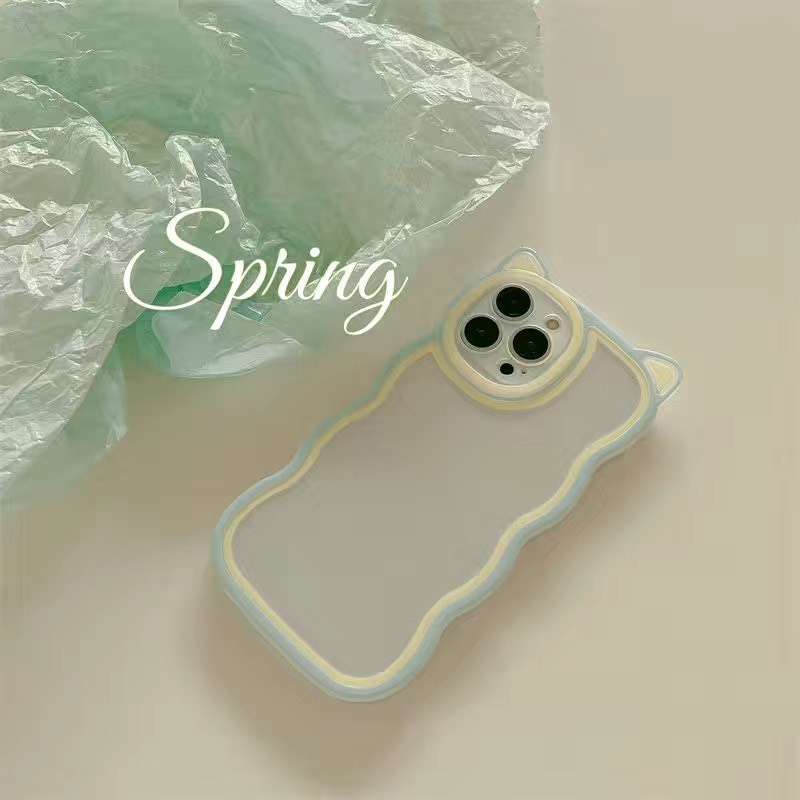 Ốp lưng i phone tai mèo gợn sóng 7plus x xsmax 11 11promax 12promax 13 13promax- Dino case DT21