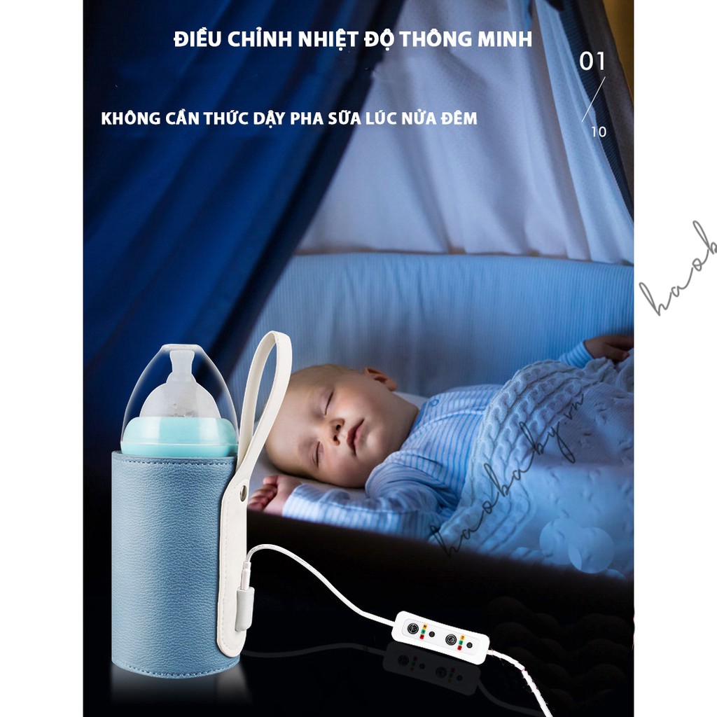 [Haobaby shop] Túi ủ giữ nhiệt bình sữa di động cao cấp, hâm sữa USB thông minh cho bé// Máy Ủ Bình Sữa Di Động Lavita