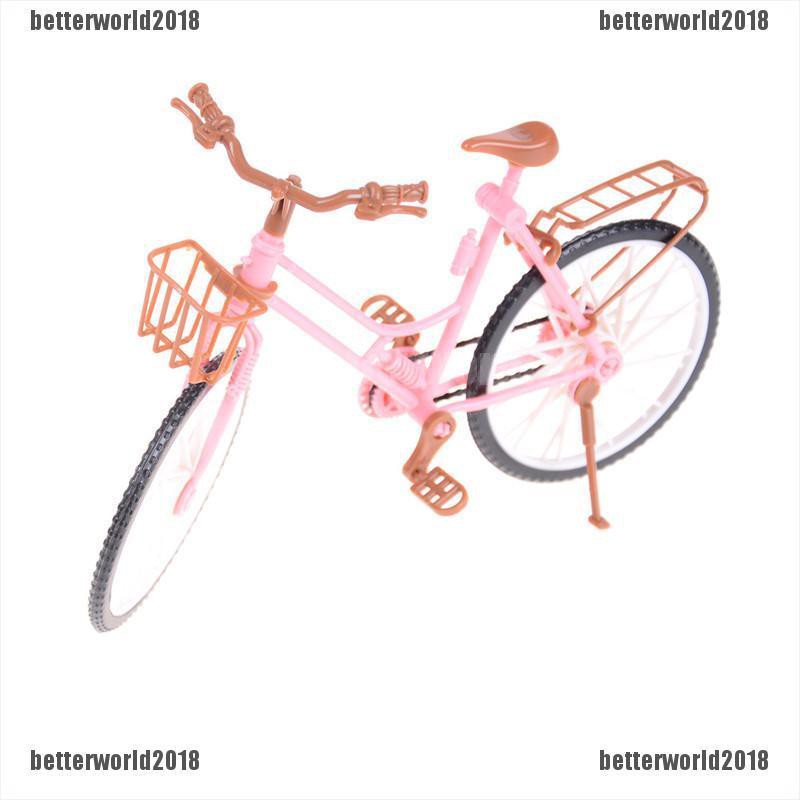 [Better] Pink Detachable Bike Bicycle With Basket For Doll House Toy Accessories [World] – – top1shop