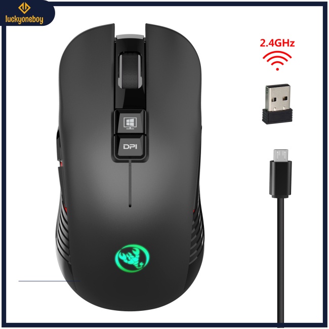Chuột Không Dây T30 3600dpi Độ Nhạy Cao Gắn Đèn Nhiều Màu 7D