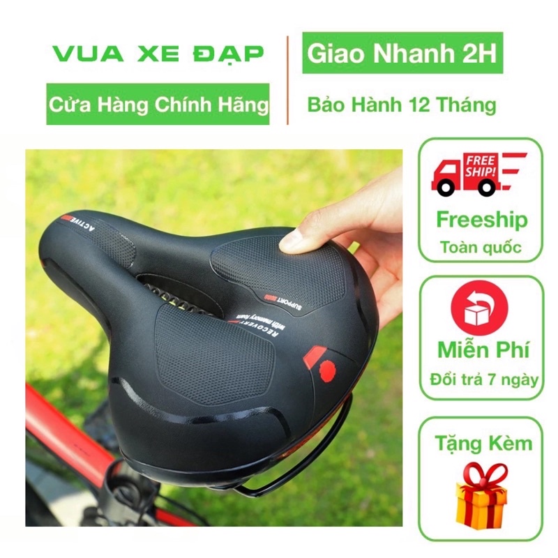 Yên xe đạp ACTIVEZONE Kích thước 24x20x7cm Trọng lượng 0.8k Da PU cao cấp, có lỗ sần giúp không bị trơn trượt khi đạp