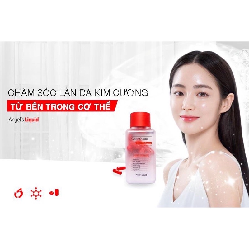 Viên uống trắng da Cấp nước Hàn Quốc Glutathione 7 day Angle’s Liquid Oneday Collagen Lọ 72 viên [ Chính Hãng ]