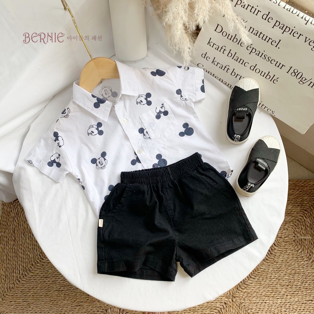 BỘ SƠ MI CỘC TAY BÉ TRAI PHỐI QUẦN KAKI SIÊU SIÊU ĐẸP