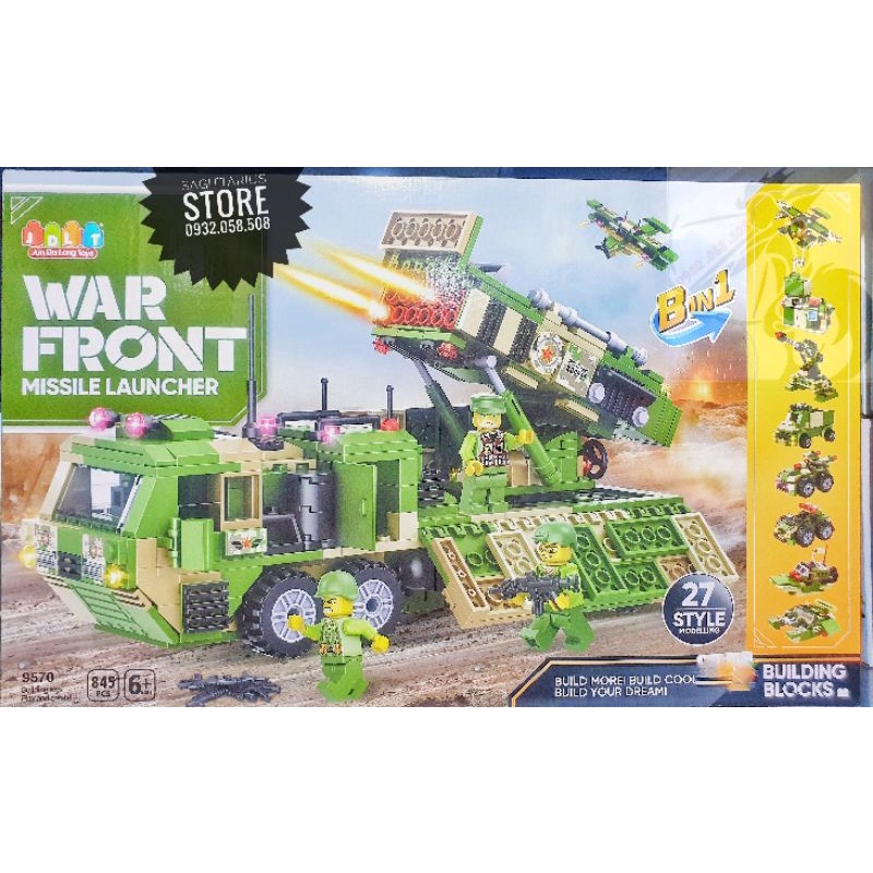 Lego JDLT-9570 Lắp Ráp Xe Phòng Không 8 in 1 ( 845 Mảnh )