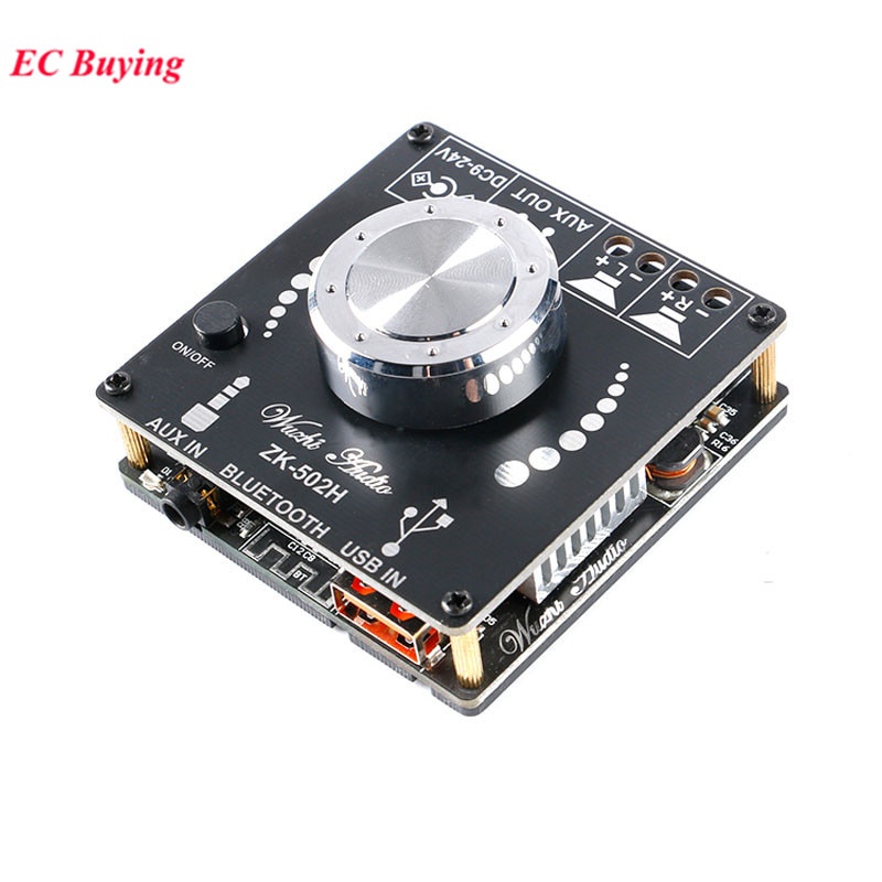 Bảng mạch khuếch đại âm thanh kỹ thuật số Zk-502H Hifi 2.0 50w + 50w Ble 5.0 Tpa3116D2 50wx2 Aux Amp chất lượng cao