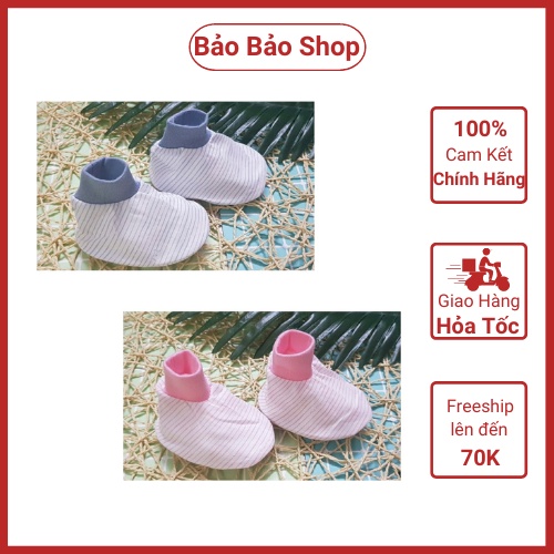 Bao Chân Bo Miomio Cho Bé Sơ Sinh Chất Cotton Mềm Mại An Toàn Cho Bé (1 đôi/gói)