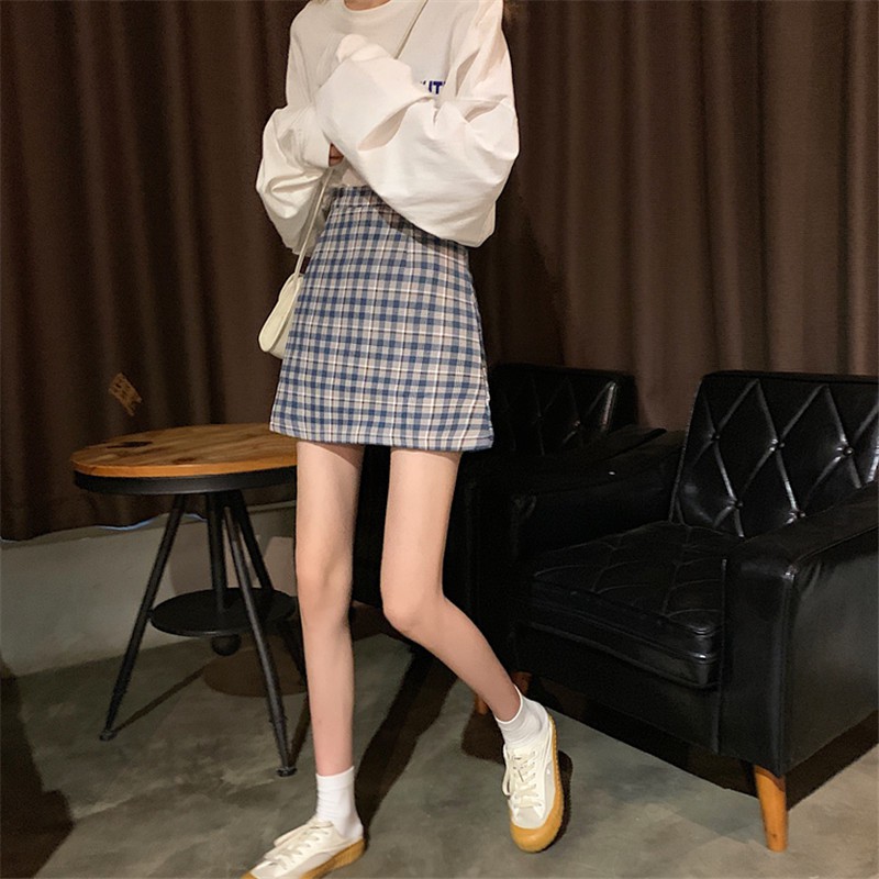 Chân váy caro dáng chữ A lưng cao phong cách Hàn Quốc nữ tính | BigBuy360 - bigbuy360.vn